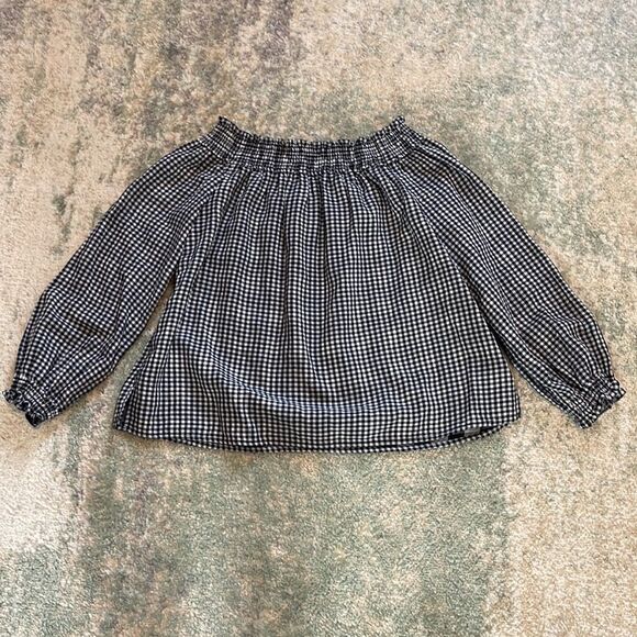 Rag & Bone Drew Gingham Off the shoulder blouse XS - Picture 5 of 7